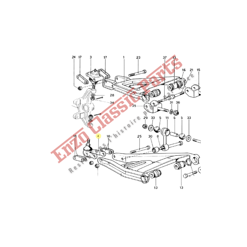 133944 Rotule inférieur Ferrari 208/246/288/308/328/348/365/400/412/512/355/F40/Mondial/Testarossa