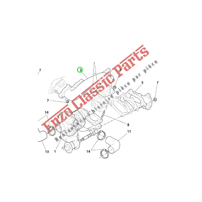 479362001 collecteur d'échappement gauche Maserati 3200 gt