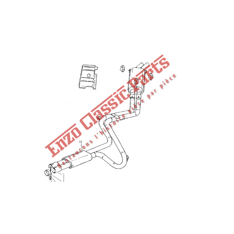 329020106 Silencieux intermédiaire Maserati Biturbo 420S OEM