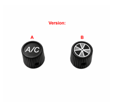 Ferrari 208 / 308 Air Conditioning Regulator Knob 2 Versions Black - Version A