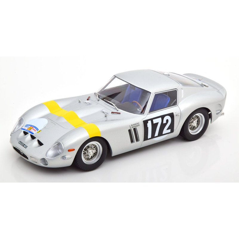 Ferrari 250 GTO n°172, vainqueur du Tour de France 1964 – argent/jaune – KK Scale 1:18