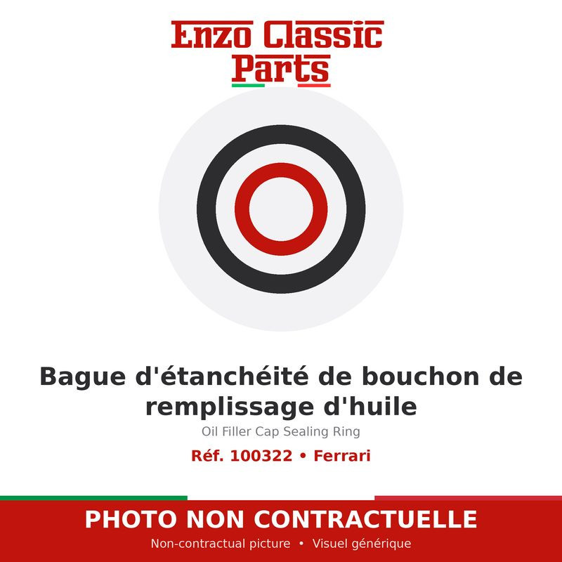 Ferrari - Bague d'étanchéité de bouchon de remplissage d'huile - Réf. 100322