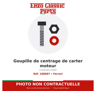 Ferrari - Goupille de centrage de carter moteur - Réf. 100097