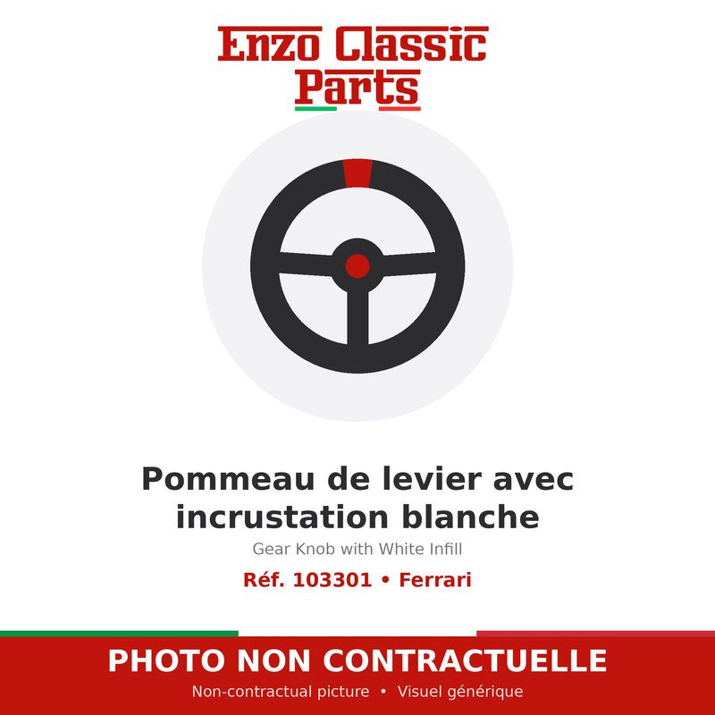 Ferrari - Pommeau de levier avec incrustation blanche - Réf. 103301