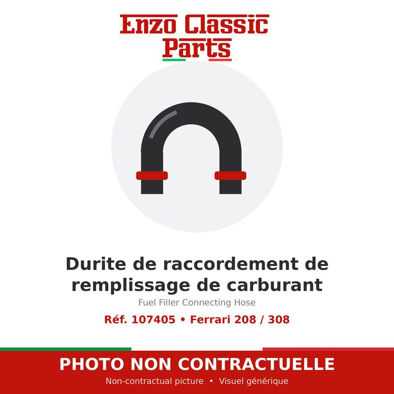 Ferrari 208 / 308 - Durite de raccordement de remplissage de carburant - Réf. 107405