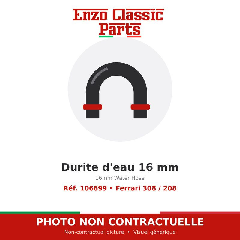 Ferrari 308 / 208 - Durite d'eau 16 mm - Réf. 106699