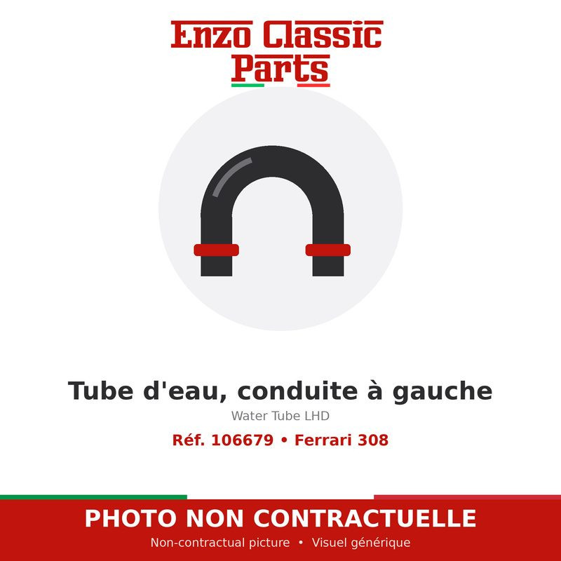 Ferrari 308 - Tube d'eau, conduite à gauche - Réf. 106679