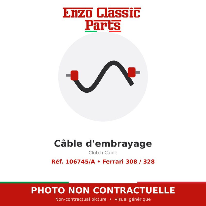 Ferrari 308 / 328 - Câble d'embrayage - Réf. 106745/A