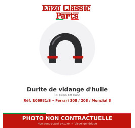 Ferrari 308 / 208 / Mondial 8 - Durite de vidange d'huile - Réf. 106981/S