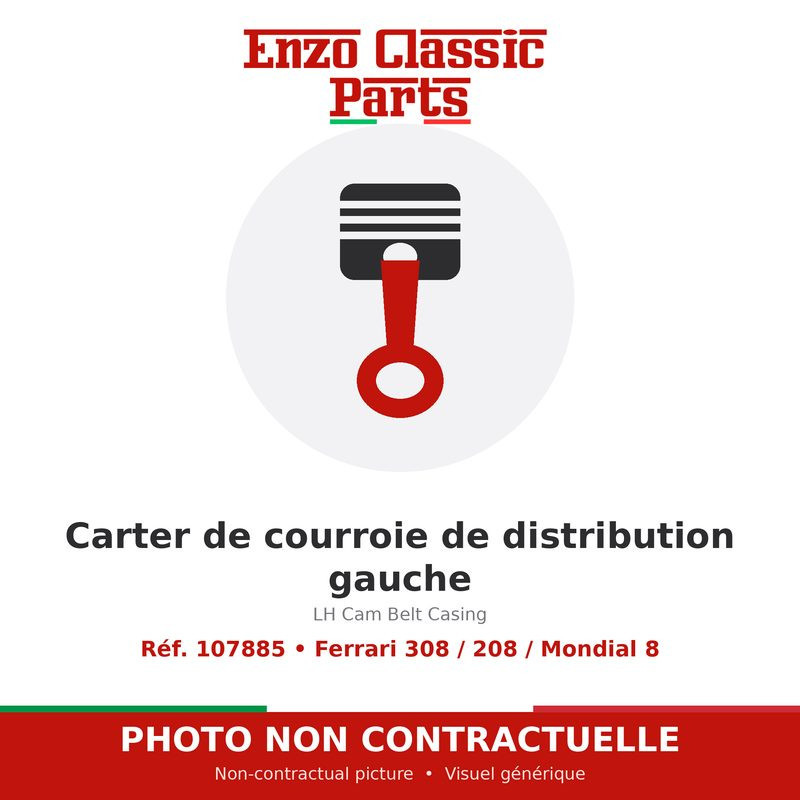 Ferrari 308 / 208 / Mondial 8 - Carter de courroie de distribution gauche - Réf. 107885