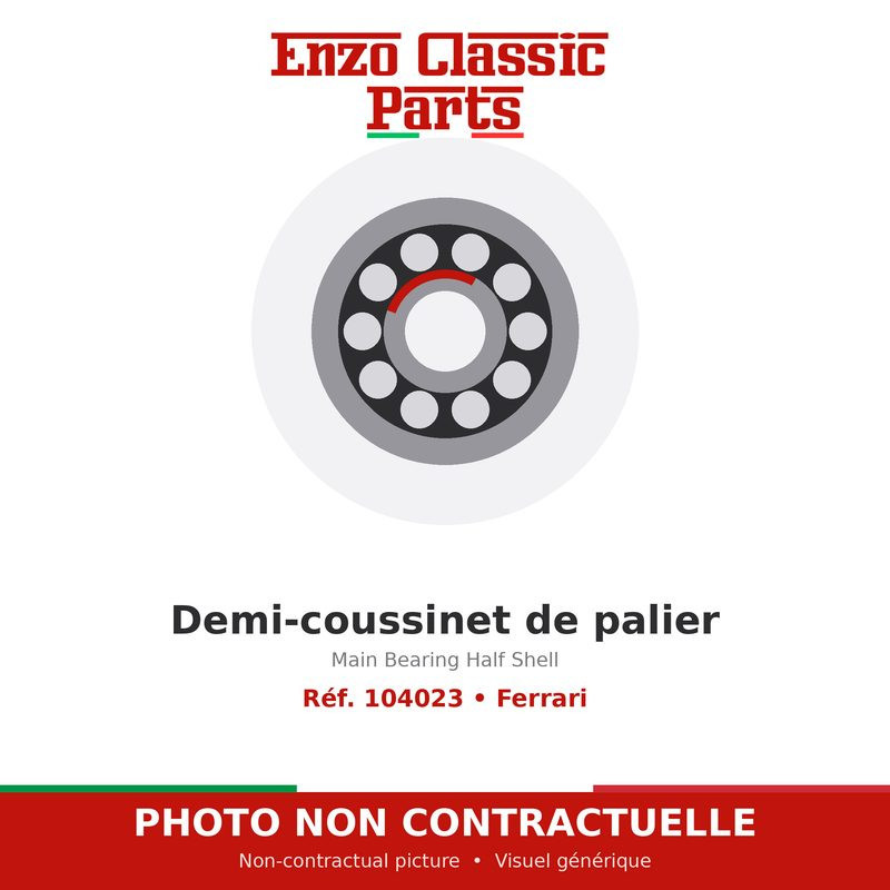 Ferrari - Demi-coussinet de palier - Réf. 104023