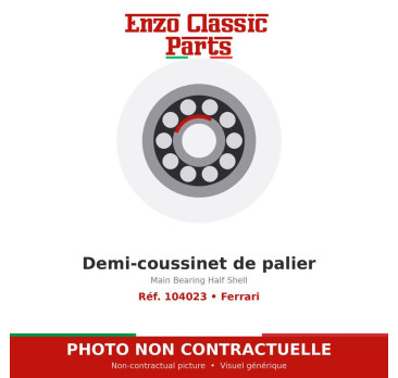Ferrari - Main Bearing Half Shell - Ref. 104023