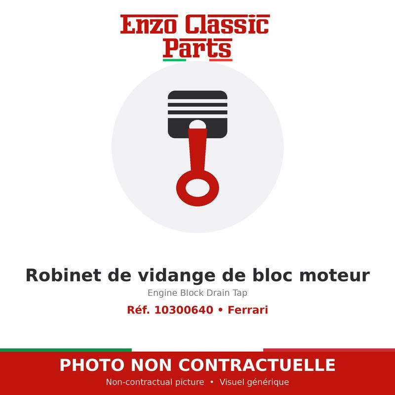 Ferrari - Robinet de vidange de bloc moteur - Réf. 10300640