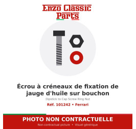 Ferrari - Écrou à créneaux de fixation de jauge d'huile sur bouchon - Réf. 101242