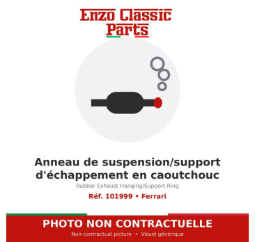 Ferrari - Anneau de suspension/support d'échappement en caoutchouc - Réf. 101999