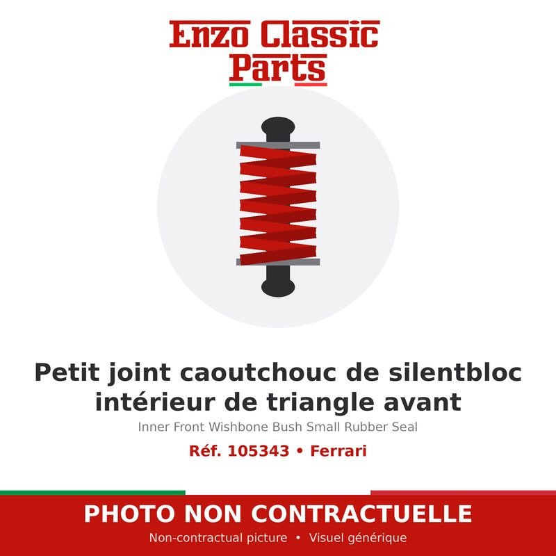 Ferrari - Petit joint caoutchouc de silentbloc intérieur de triangle avant - Réf. 105343