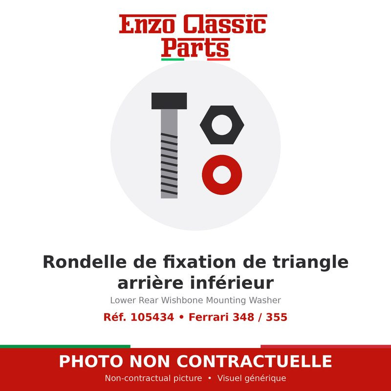 Ferrari 348 / 355 - Rondelle de fixation de triangle arrière inférieur - Réf. 105434
