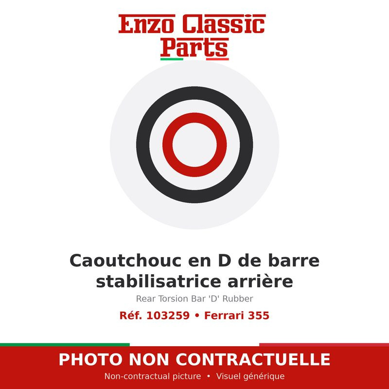 Ferrari 355 - Caoutchouc en D de barre stabilisatrice arrière - Réf. 103259