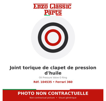 Ferrari 360 - Oil Pressure Valve O Ring - Ref. 104535