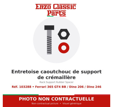Ferrari 365 GT4 BB / Dino 206 / Dino 246 - Entretoise caoutchouc de support de crémaillère - Réf. 103288