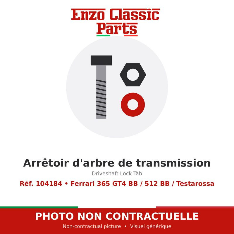 Ferrari 365 GT4 BB / 512 BB / Testarossa - Driveshaft Lock Tab - Ref. 104184
