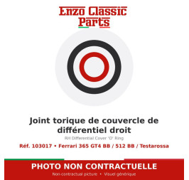 Ferrari 365 GT4 BB / 512 BB / Testarossa - Joint torique de couvercle de différentiel droit - Réf. 103017