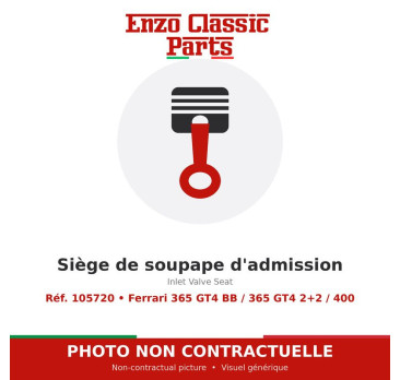 Ferrari 365 GT4 BB / 365 GT4 2+2 / 400 - Siège de soupape d'admission - Réf. 105720