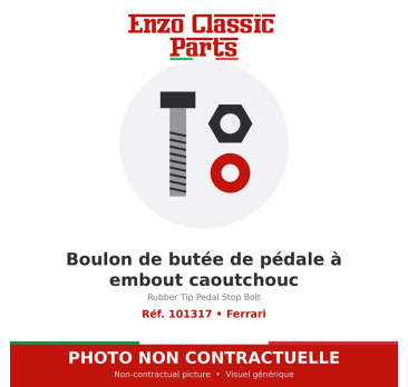 Ferrari - Boulon de butée de pédale à embout caoutchouc - Réf. 101317