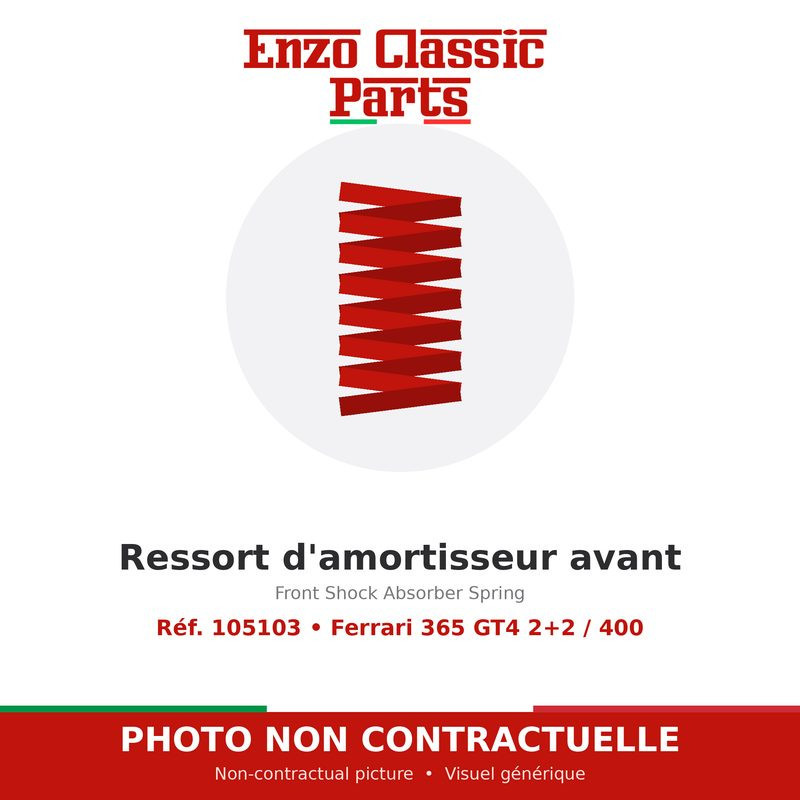Ferrari 365 GT4 2+2 / 400 - Ressort d'amortisseur avant - Réf. 105103