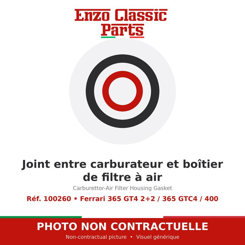 Ferrari 365 GT4 2+2 / 365 GTC4 / 400 - Joint entre carburateur et boîtier de filtre à air - Réf. 100260