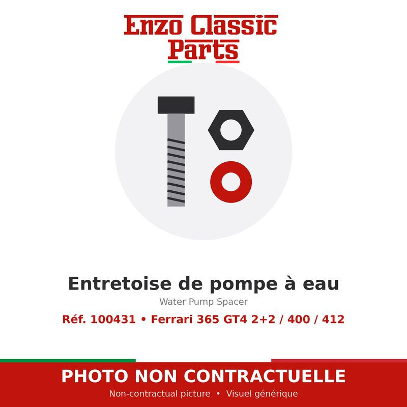 Ferrari 365 GT4 2+2 / 400 / 412 - Entretoise de pompe à eau - Réf. 100431
