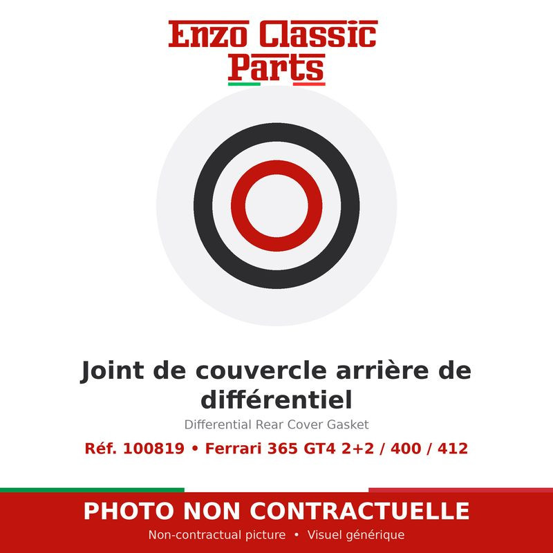 Ferrari 365 GT4 2+2 / 400 / 412 - Joint de couvercle arrière de différentiel - Réf. 100819