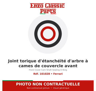 Ferrari - Joint torique d'étanchéité d'arbre à cames de couvercle avant - Réf. 101028