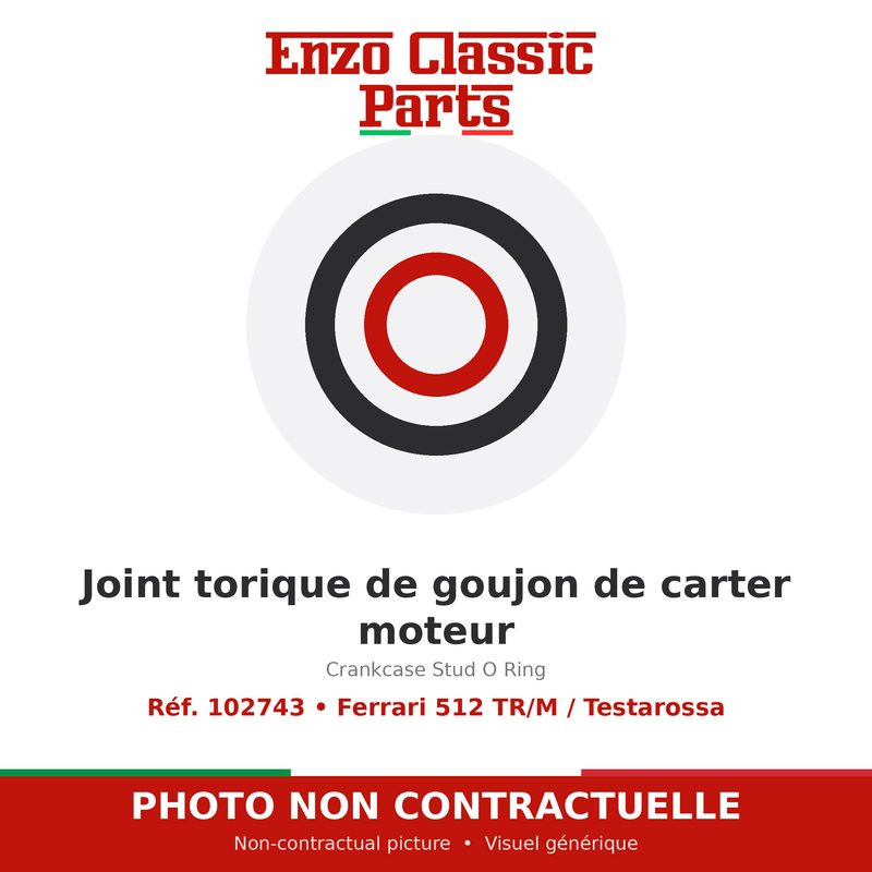 Ferrari 512 TR/M / Testarossa - Crankcase Stud O Ring - Ref. 102743