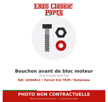 Ferrari 512 TR/M / Testarossa - Bouchon avant de bloc moteur - Réf. 10304611