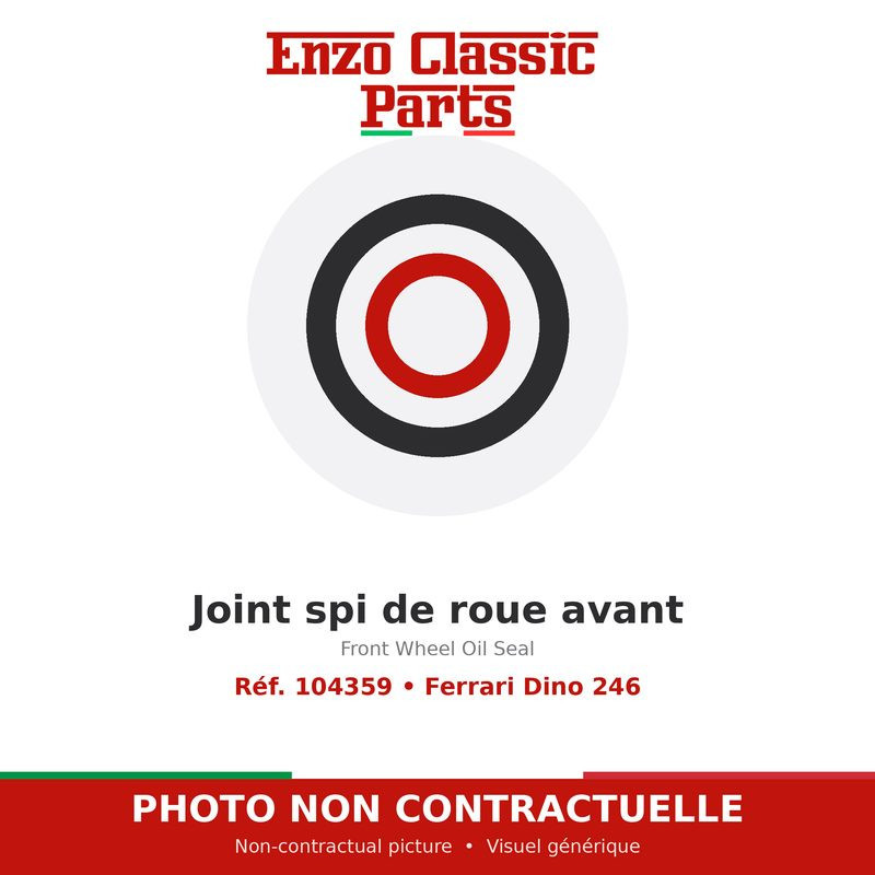 Ferrari Dino 246 - Joint spi de roue avant - Réf. 104359
