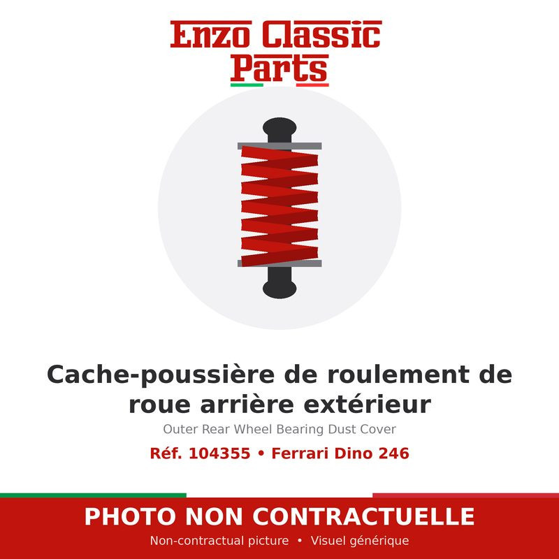 Ferrari Dino 246 - Cache-poussière de roulement de roue arrière extérieur - Réf. 104355
