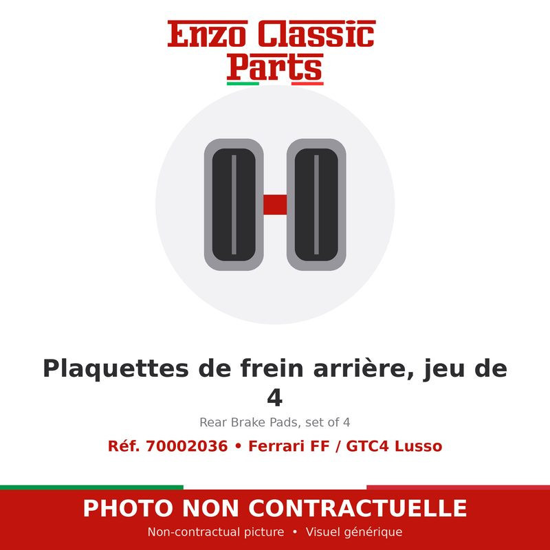 Ferrari FF / GTC4 Lusso - Rear Brake Pads, set of 4 - Ref. 70002036