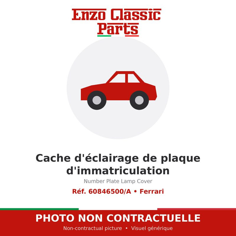Ferrari - Cache d'éclairage de plaque d'immatriculation - Réf. 60846500/A