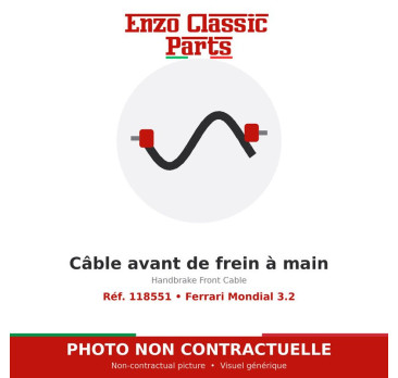 Ferrari Mondial 3.2 - Handbrake Front Cable - Ref. 118551