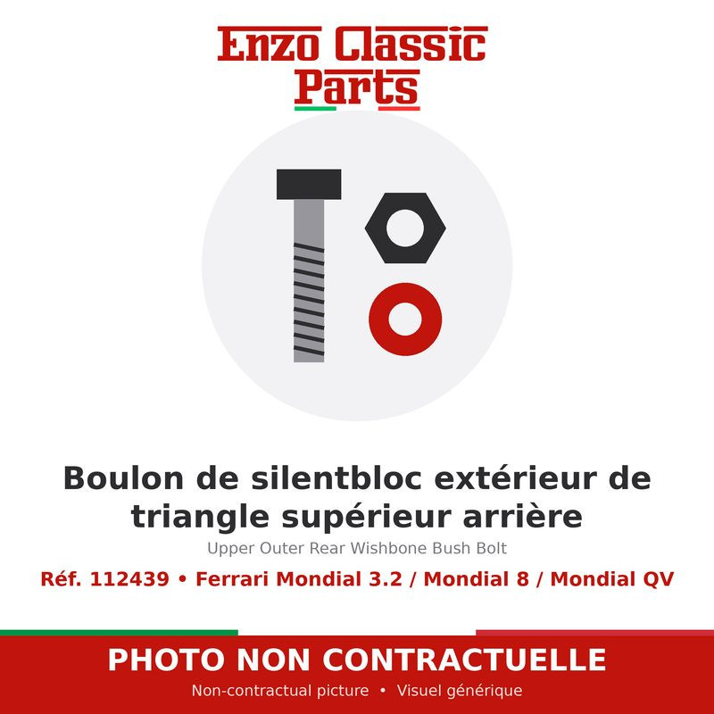 Ferrari Mondial 3.2 / Mondial 8 / Mondial QV - Upper Outer Rear Wishbone Bush Bolt - Ref. 112439