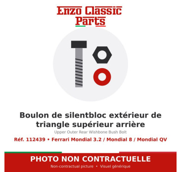 Ferrari Mondial 3.2 / Mondial 8 / Mondial QV - Upper Outer Rear Wishbone Bush Bolt - Ref. 112439