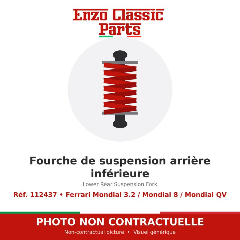 Ferrari Mondial 3.2 / Mondial 8 / Mondial QV - Fourche de suspension arrière inférieure - Réf. 112437