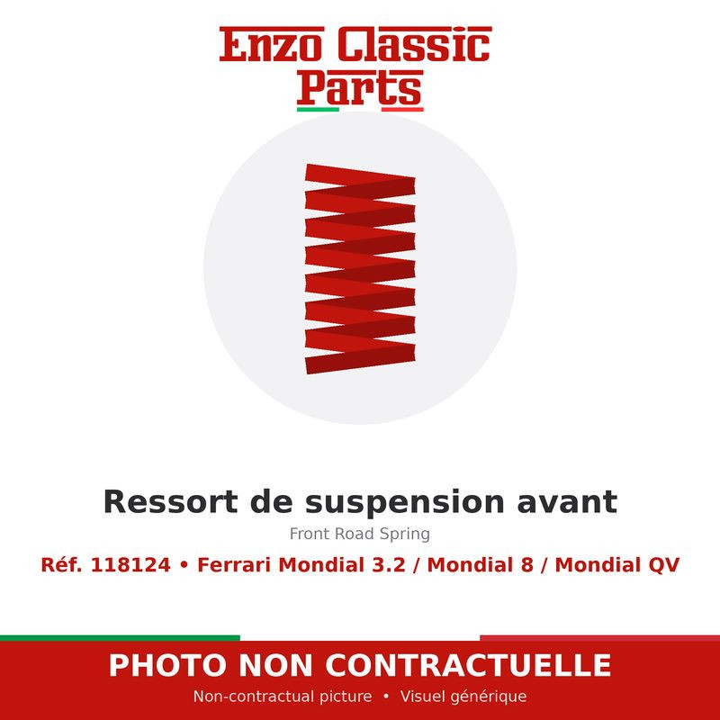 Ferrari Mondial 3.2 / Mondial 8 / Mondial QV - Ressort de suspension avant - Réf. 118124