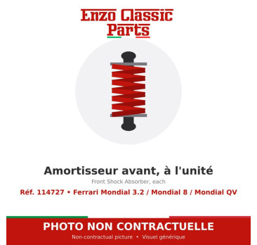 Ferrari Mondial 3.2 / Mondial 8 / Mondial QV - Amortisseur avant, à l'unité - Réf. 114727
