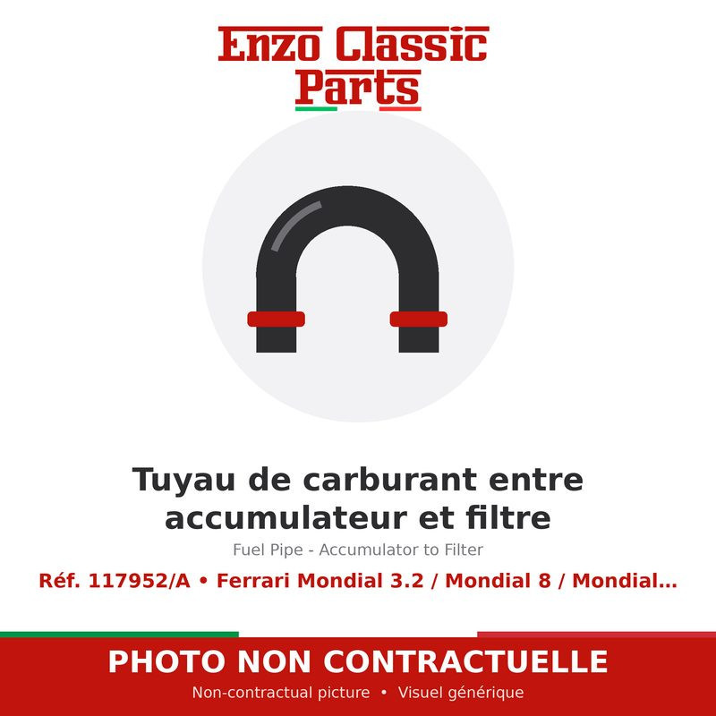 Ferrari Mondial 3.2 / Mondial 8 / Mondial QV - Fuel Pipe - Accumulator to Filter - Ref. 117952/A