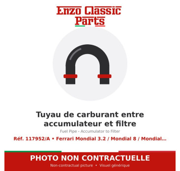 Ferrari Mondial 3.2 / Mondial 8 / Mondial QV - Fuel Pipe - Accumulator to Filter - Ref. 117952/A