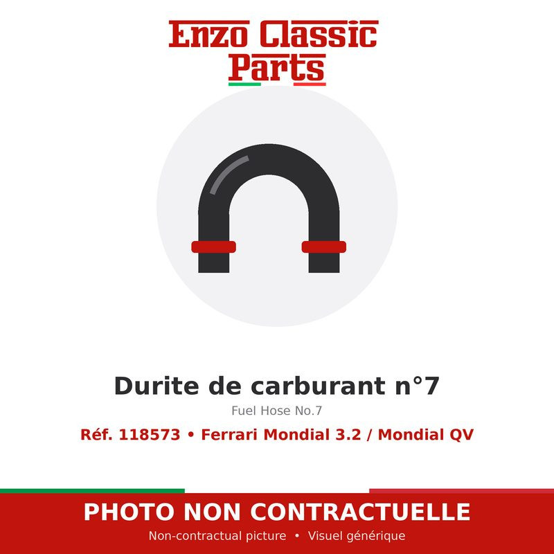 Ferrari Mondial 3.2 / Mondial QV - Durite de carburant n°7 - Réf. 118573