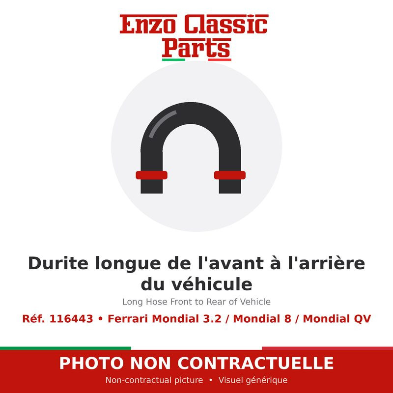 Ferrari Mondial 3.2 / Mondial 8 / Mondial QV - Long Hose Front to Rear of Vehicle - Ref. 116443