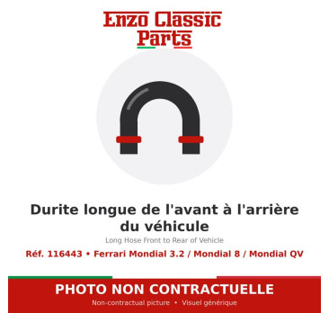Ferrari Mondial 3.2 / Mondial 8 / Mondial QV - Long Hose Front to Rear of Vehicle - Ref. 116443